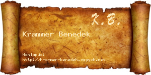 Krammer Benedek névjegykártya